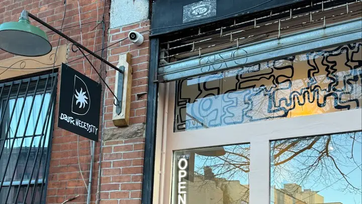 Dark necessity coffee shop in Brooklyn